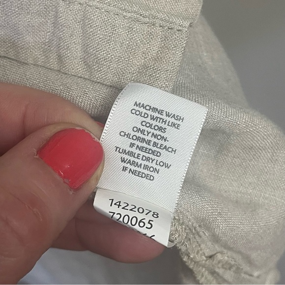 J. Jill Love Linen women’s size XS extra small Button Down Shirt oatmeal - Picture 4 of 9